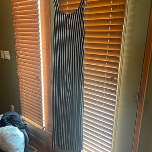 Blue and White Stripped Summer Jumpsuit.  It's made of a soft t-shirt fabric